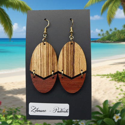 Boucles d’Oreilles Zebrano et Padouk