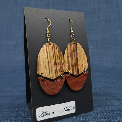 Boucles d’Oreilles Zebrano et Padouk