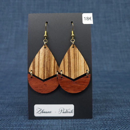 Boucles d’Oreilles Zebrano et Padouk