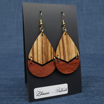 Boucles d’Oreilles Zebrano et Padouk
