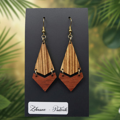 Boucles d’Oreilles Zebrano et Padouk