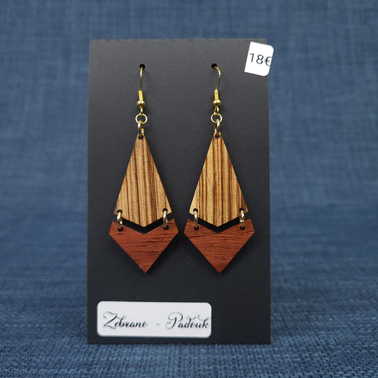 Boucles d’Oreilles Zebrano et Padouk