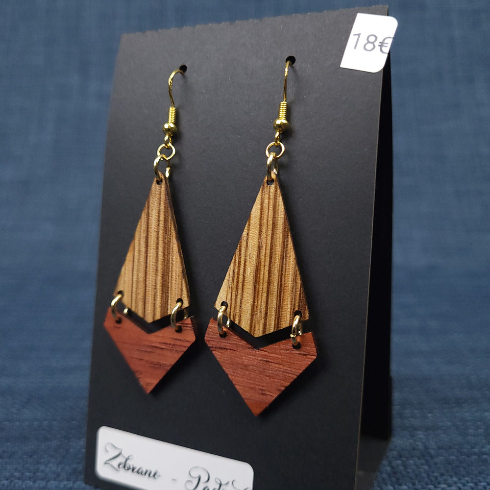 Boucles d’Oreilles Zebrano et Padouk