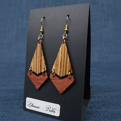 Boucles d’Oreilles Zebrano et Padouk