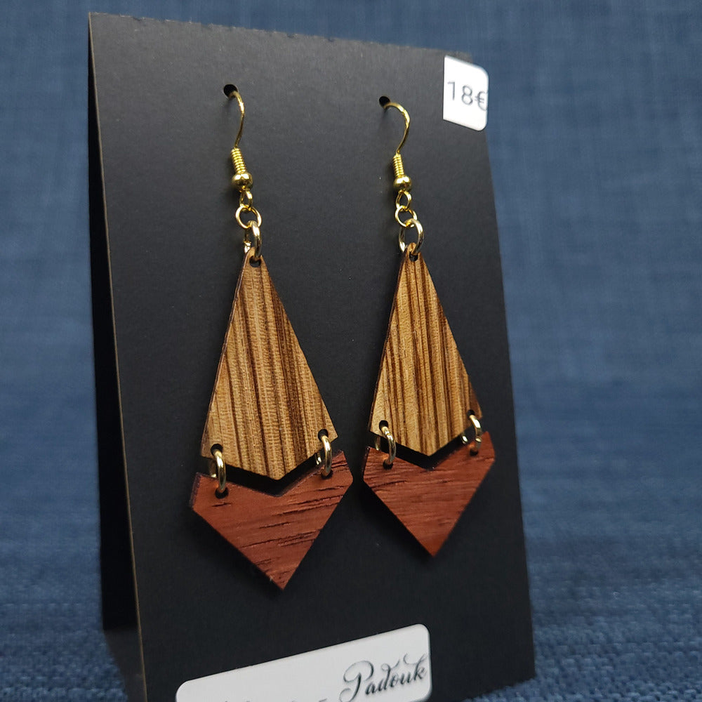 Boucles d’Oreilles Zebrano et Padouk