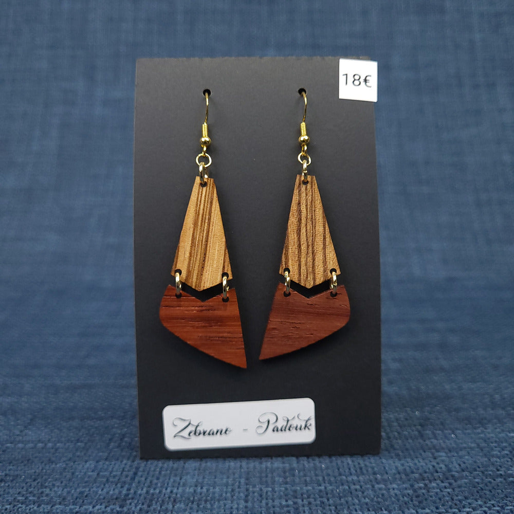 Boucles d’Oreilles Zebrano et Padouk