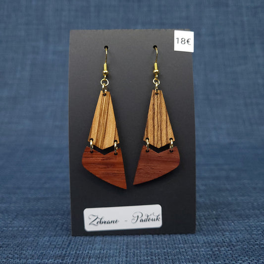 Boucles d’Oreilles Zebrano et Padouk