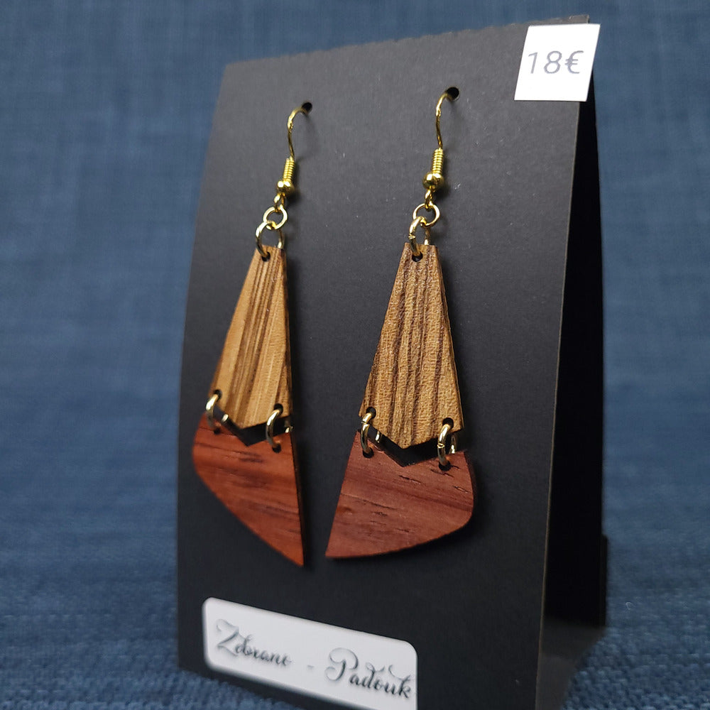 Boucles d’Oreilles Zebrano et Padouk