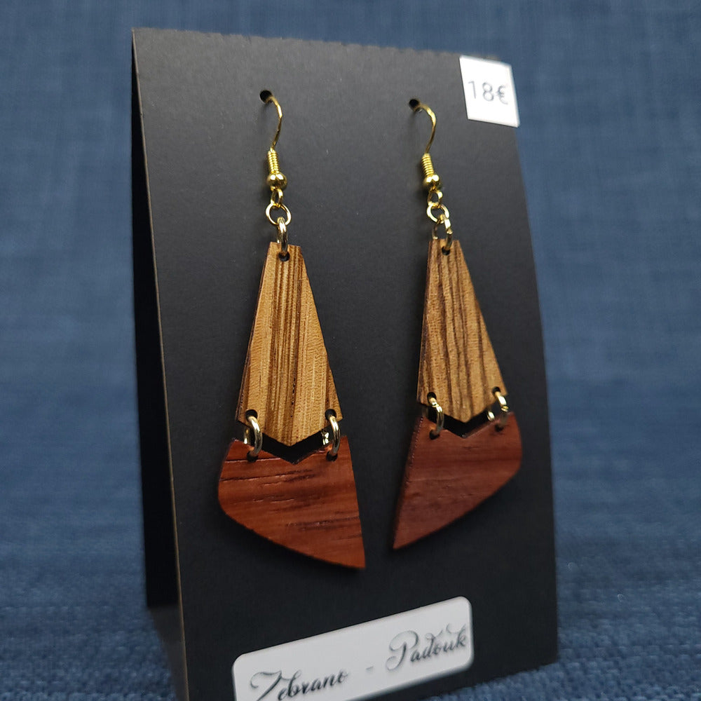 Boucles d’Oreilles Zebrano et Padouk