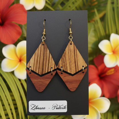 Boucles d’Oreilles Zebrano et Padouk