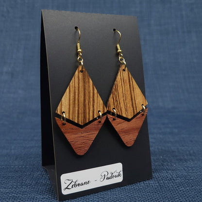 Boucles d’Oreilles Zebrano et Padouk