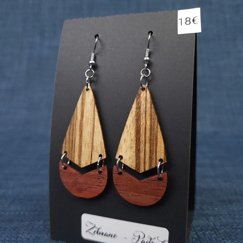 Boucles d’Oreilles Zebrano et Padouk