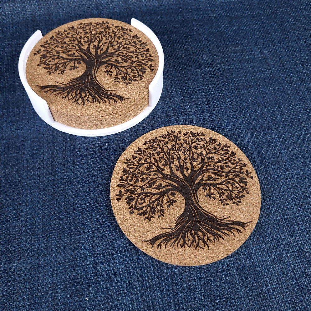 Lot de 6 sous-verres en liège – Arbre de Vie