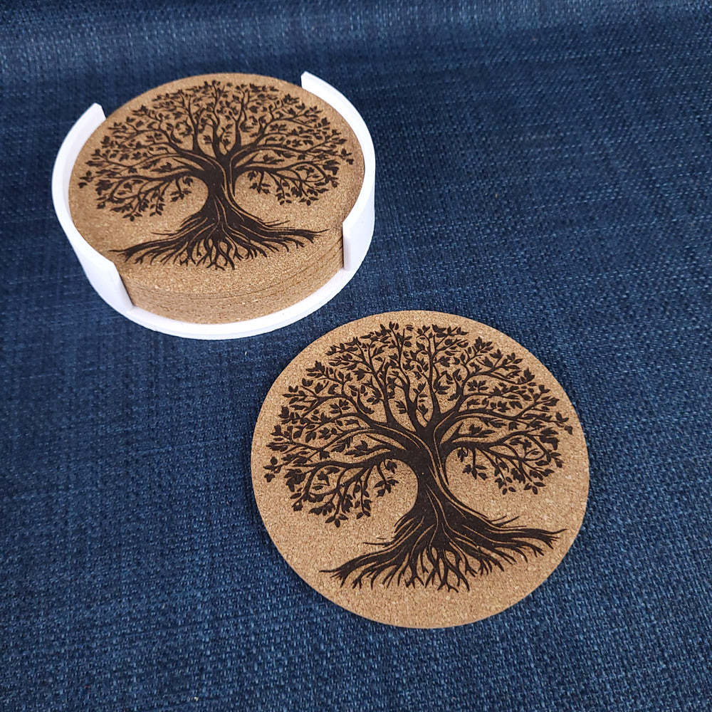 Lot de 6 sous-verres en liège – Arbre de Vie
