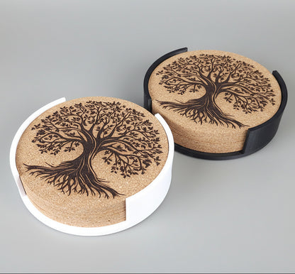 Lot de 6 sous-verres en liège – Arbre de Vie