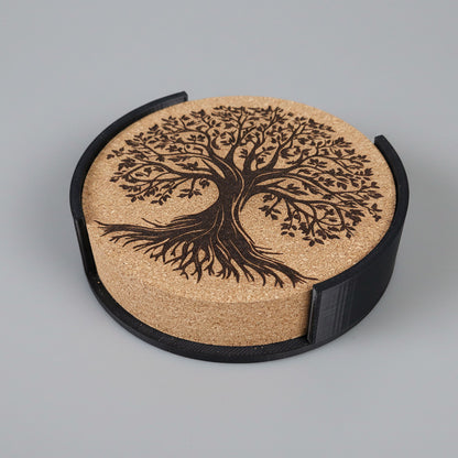 Lot de 6 sous-verres en liège – Arbre de Vie