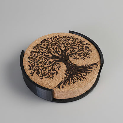 Lot de 6 sous-verres en liège – Arbre de Vie