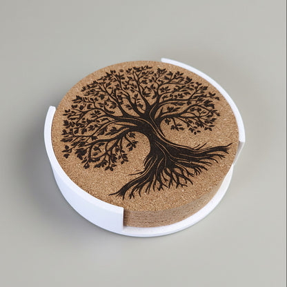 Lot de 6 sous-verres en liège – Arbre de Vie