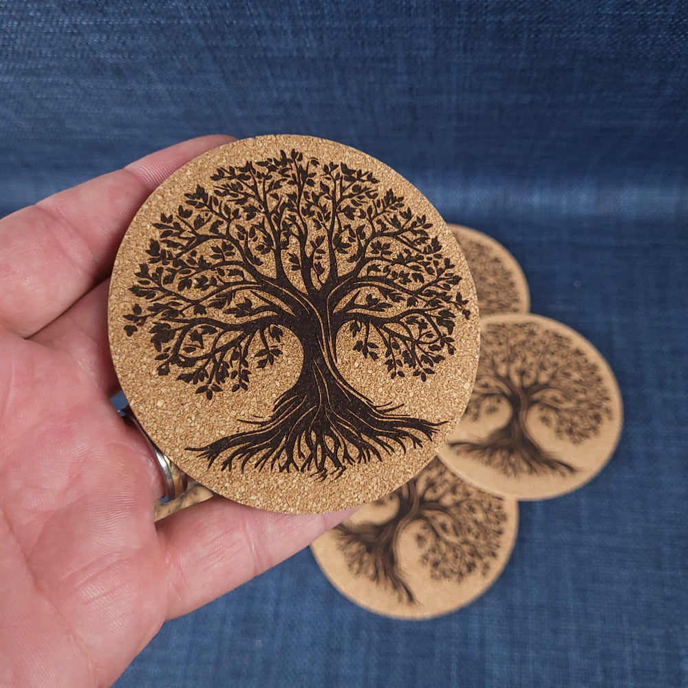 Lot de 6 sous-verres en liège – Arbre de Vie