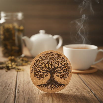 Lot de 6 sous-verres en liège – Arbre de Vie