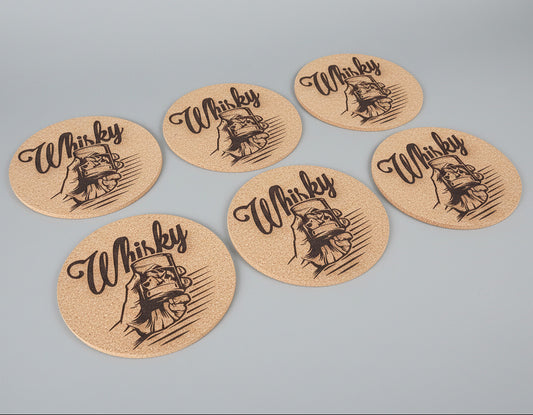 Lot de 6 sous-verres en liège – Whisky