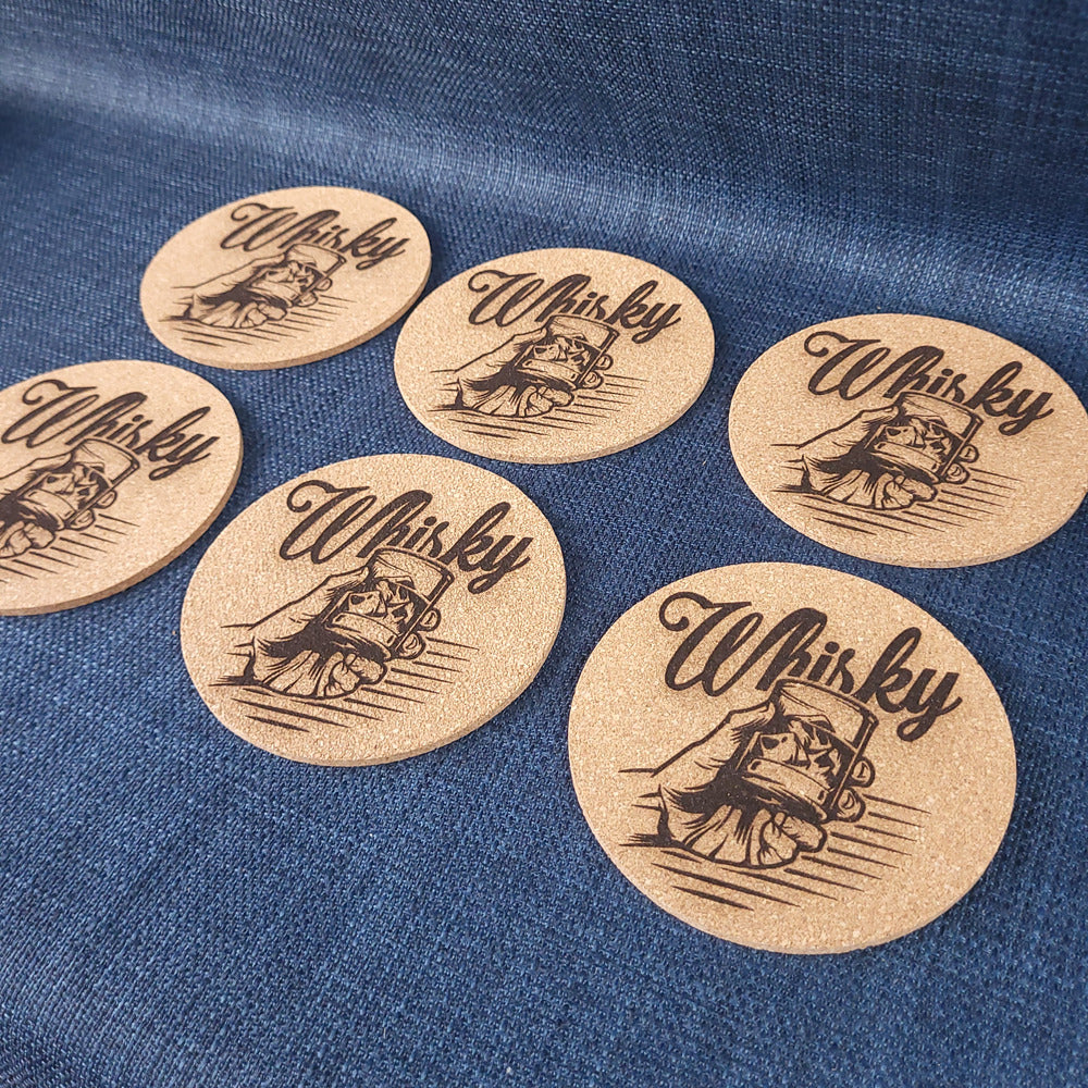 Lot de 6 sous-verres en liège – Whisky