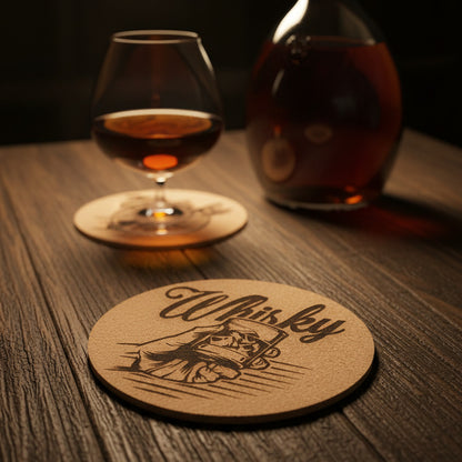 Lot de 6 sous-verres en liège – Whisky