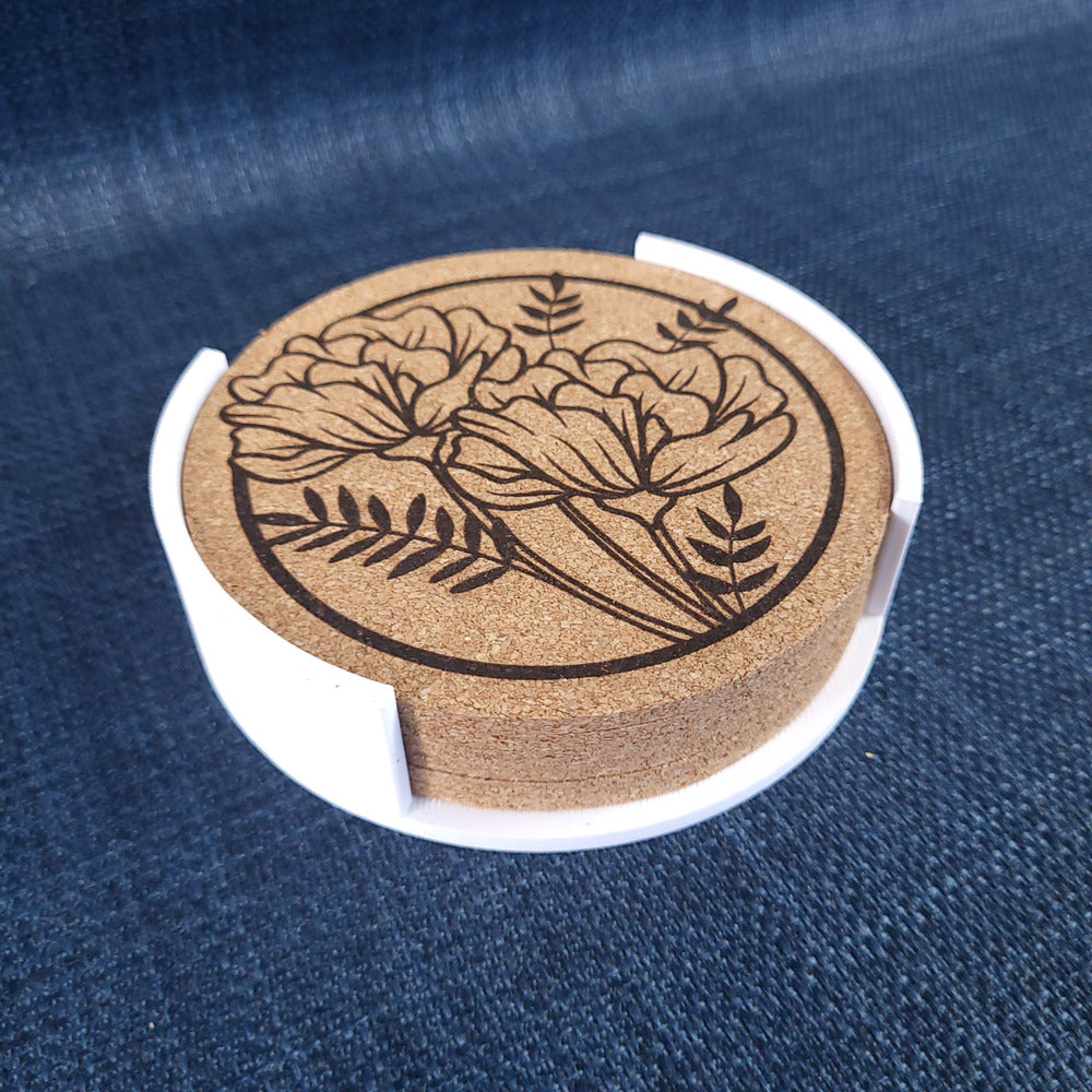 Lot de 6 sous-verres en liège – Floral