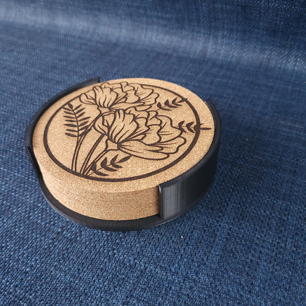 Lot de 6 sous-verres en liège – Floral