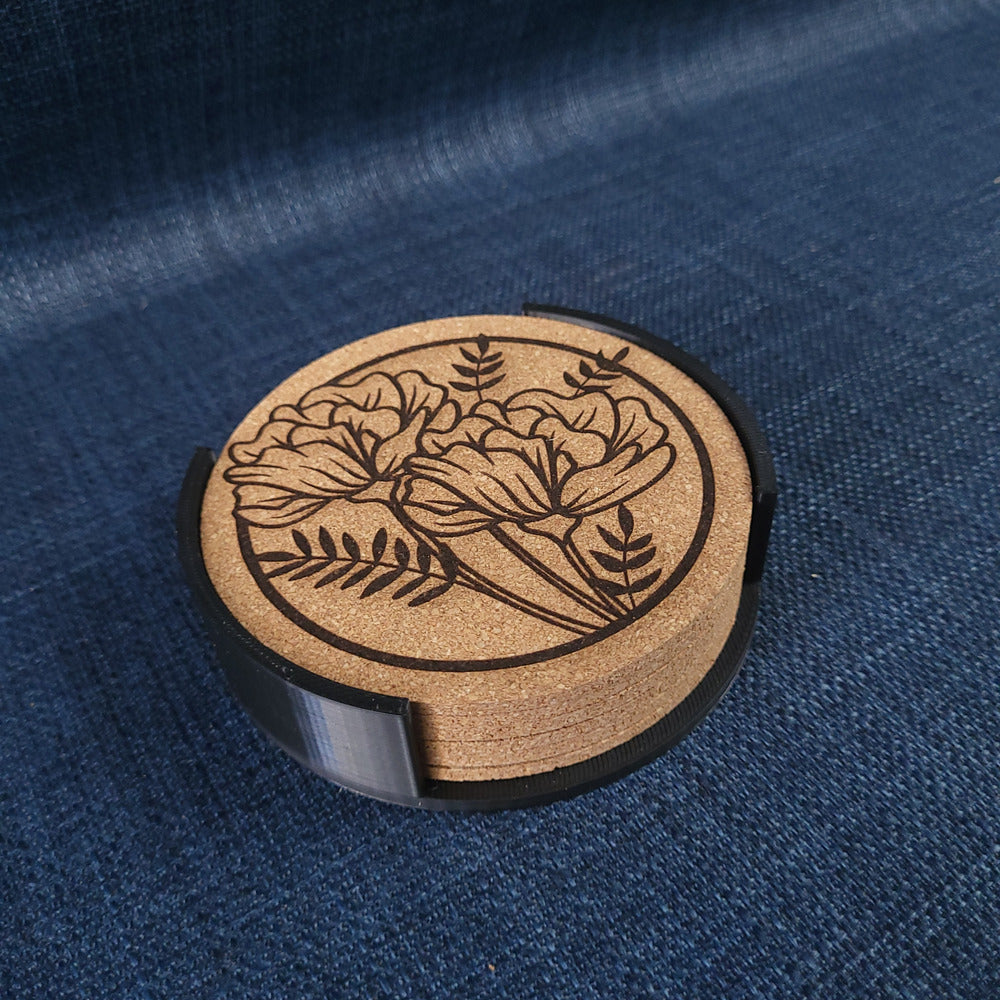 Lot de 6 sous-verres en liège – Floral