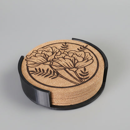 Lot de 6 sous-verres en liège – Floral