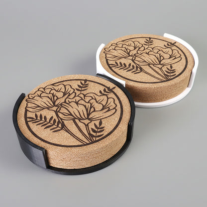 Lot de 6 sous-verres en liège – Floral