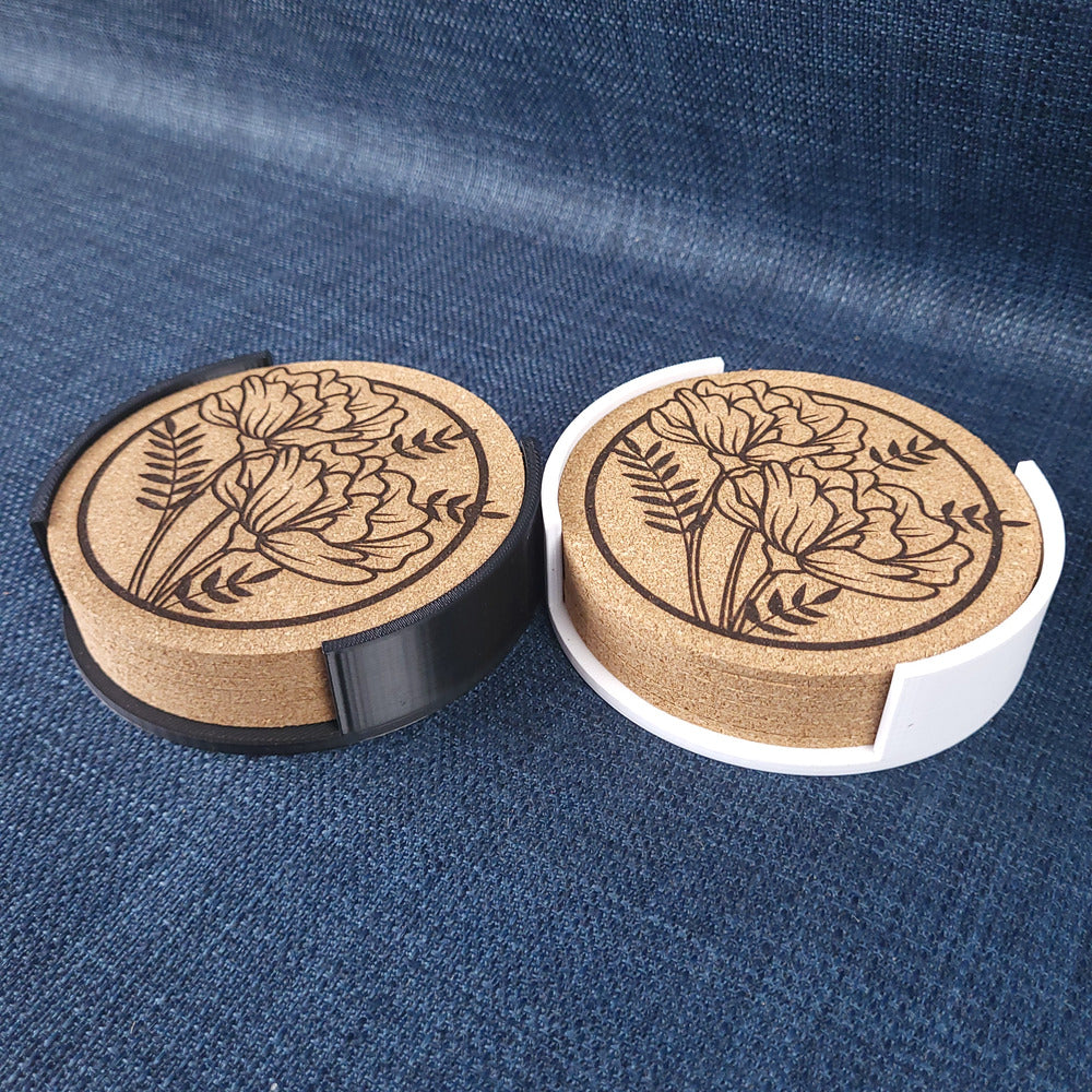 Lot de 6 sous-verres en liège – Floral