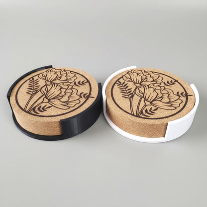 Lot de 6 sous-verres en liège – Floral