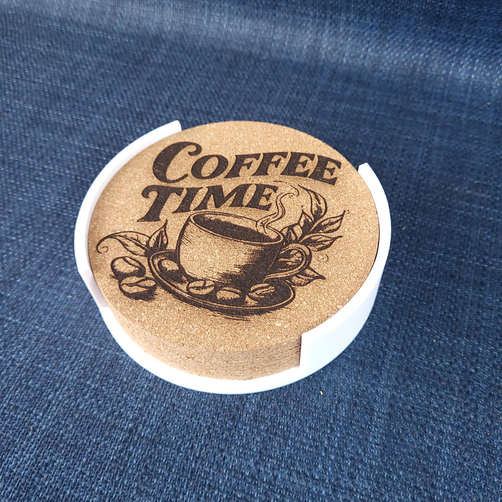 Lot de 6 sous-verres en liège – Coffee Time