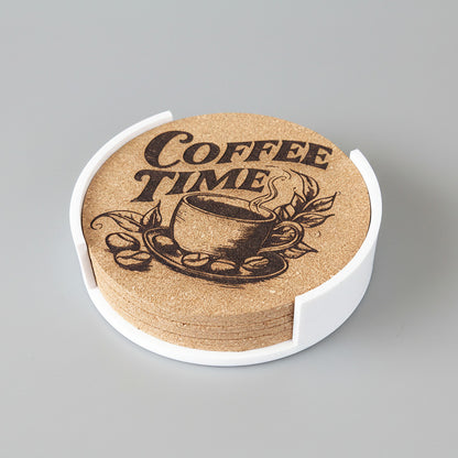 Lot de 6 sous-verres en liège – Coffee Time