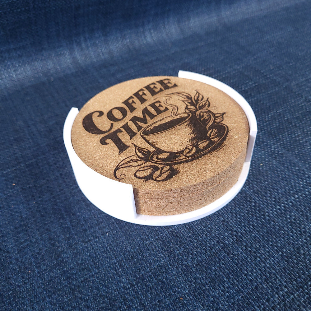 Lot de 6 sous-verres en liège – Coffee Time