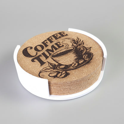 Lot de 6 sous-verres en liège – Coffee Time