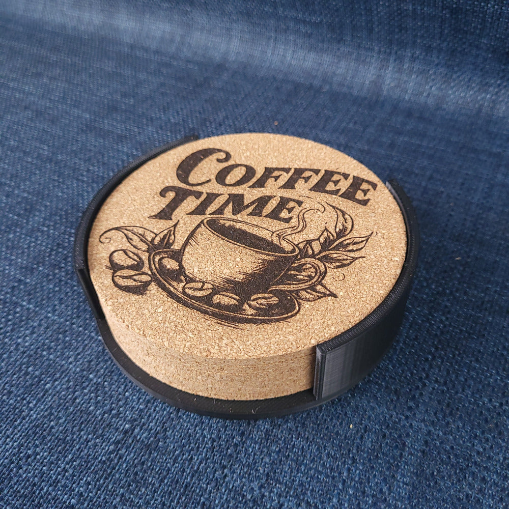 Lot de 6 sous-verres en liège – Coffee Time