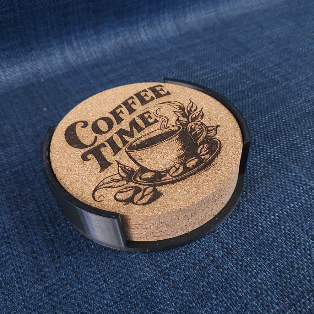 Lot de 6 sous-verres en liège – Coffee Time