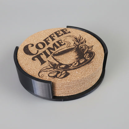 Lot de 6 sous-verres en liège – Coffee Time
