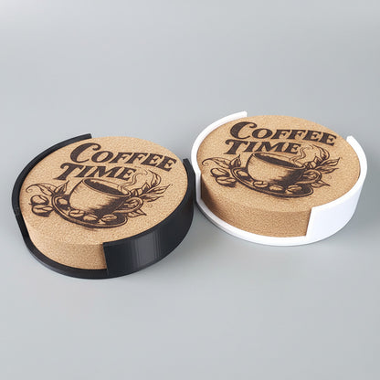 Lot de 6 sous-verres en liège – Coffee Time