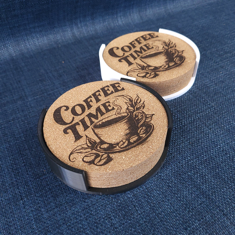 Lot de 6 sous-verres en liège – Coffee Time