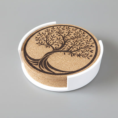 Lot de 6 sous-verres en liège – Arbre de Vie