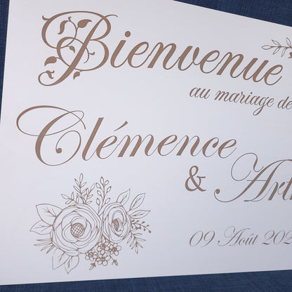 Panneau d’accueil mariage personnalisé – MDF blanc