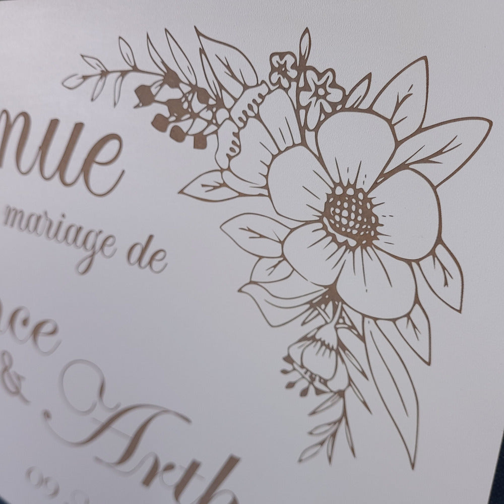 Panneau d’accueil mariage personnalisé – MDF blanc