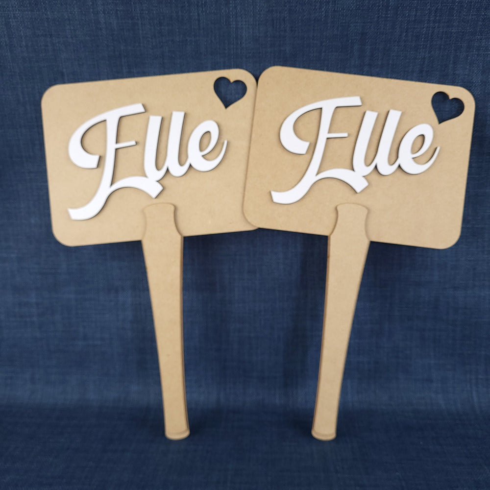 Pancartes de jeu mariage – Lot de 4 (Moi / Lui / Elle)