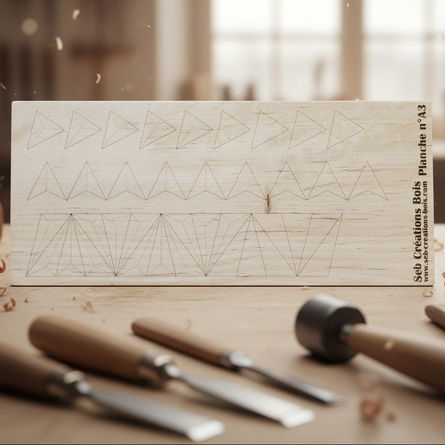 Planche d’exercice pour la pratique de la sculpture. Au choix...