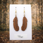 Boucles d’Oreilles Plumes en Noyer