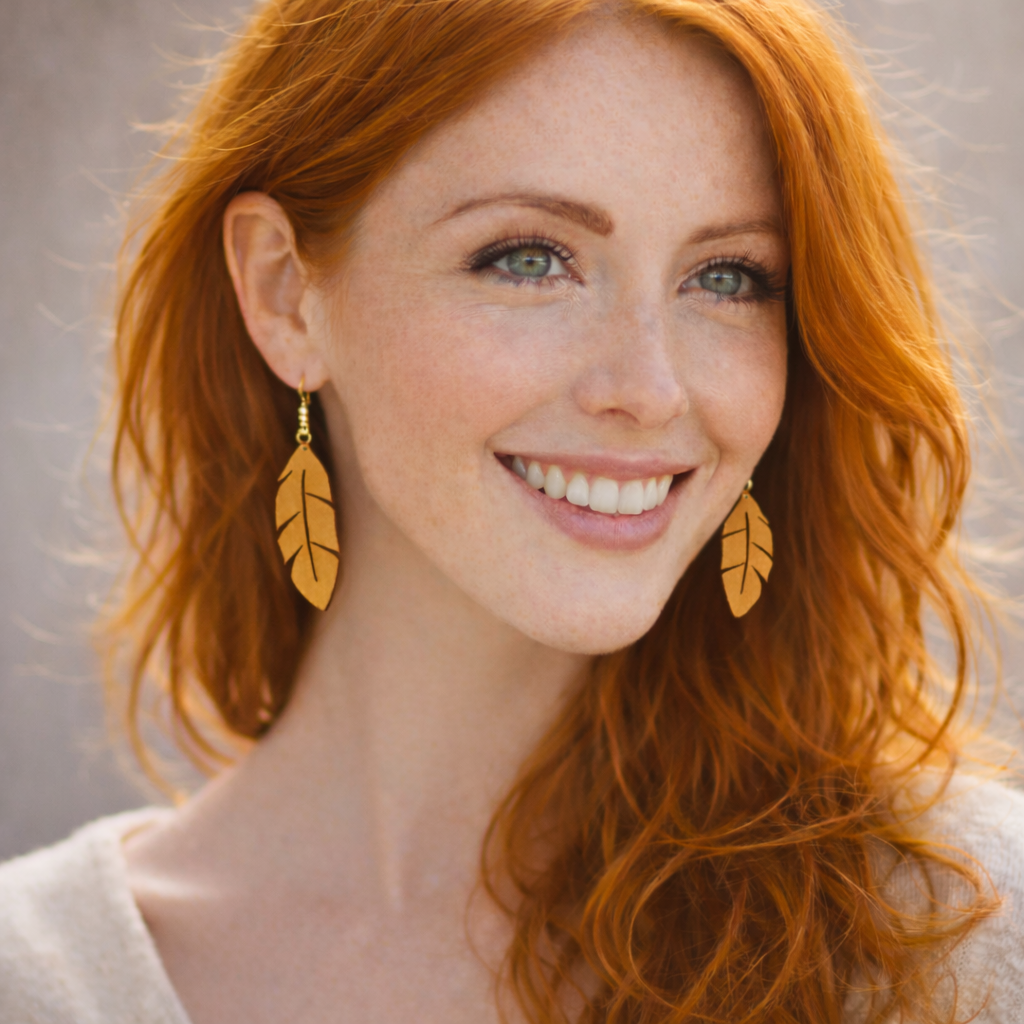 Boucles d’Oreilles Plumes en Poirier